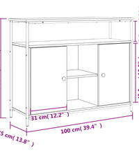 Sideboard Braun Eichen-Optik 100x35x80 cm Holzwerkstoff