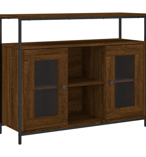 Sideboard Braun Eichen-Optik 100x35x80 cm Holzwerkstoff