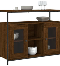 Sideboard Braun Eichen-Optik 100x35x80 cm Holzwerkstoff