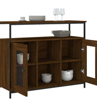 Sideboard Braun Eichen-Optik 100x35x80 cm Holzwerkstoff