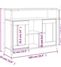 Sideboard Braun Eichen-Optik 100x35x80 cm Holzwerkstoff