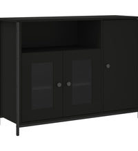 Sideboard Schwarz 100x35x75 cm Holzwerkstoff