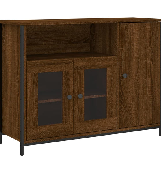 Sideboard Braun Eichen-Optik 100x35x75 cm Holzwerkstoff
