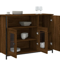 Sideboard Braun Eichen-Optik 100x35x75 cm Holzwerkstoff