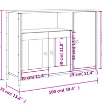 Sideboard Braun Eichen-Optik 100x35x75 cm Holzwerkstoff