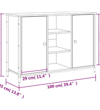 Sideboard Braun Eichen-Optik 100x35x70 cm Holzwerkstoff
