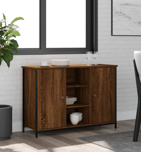 Sideboard Braun Eichen-Optik 100x35x70 cm Holzwerkstoff