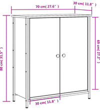 Sideboard Schwarz 70x30x80 cm Holzwerkstoff