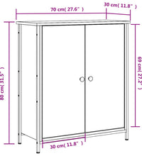 Sideboard Grau Sonoma 70x30x80 cm Holzwerkstoff