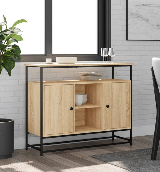 Sideboard Sonoma-Eiche 100x35x80 cm Holzwerkstoff