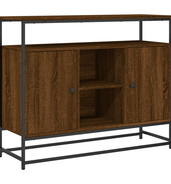 Sideboard Braun Eichen-Optik 100x35x80 cm Holzwerkstoff