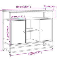 Sideboard Braun Eichen-Optik 100x35x80 cm Holzwerkstoff