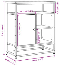 Sideboard Räuchereiche 69x35x80 cm Holzwerkstoff