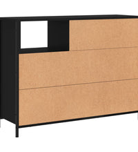 Sideboard Schwarz 100x33x75 cm Holzwerkstoff