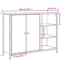 Sideboard Schwarz 100x33x75 cm Holzwerkstoff