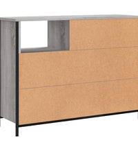 Sideboard Grau Sonoma 100x33x75 cm Holzwerkstoff