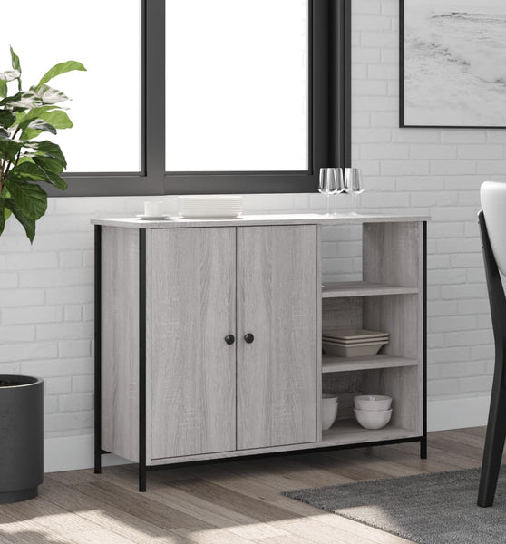 Sideboard Grau Sonoma 100x33x75 cm Holzwerkstoff