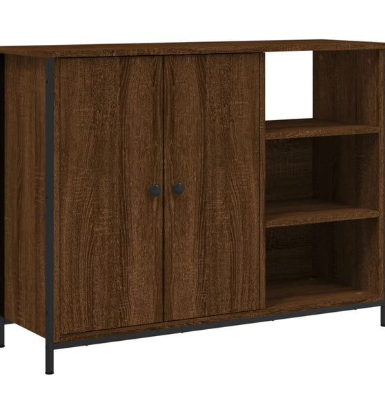 Sideboard Braun Eichen-Optik 100x33x75 cm Holzwerkstoff