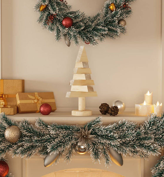 Deko-Weihnachtsbäume 2 Stk. Holz 30 cm Massivholz Kiefer