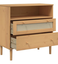 Sideboard SENJA Rattan-Optik Braun 80x40x80 cm Kiefernholz