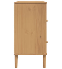 Sideboard SENJA Rattan-Optik Braun 80x40x80 cm Kiefernholz