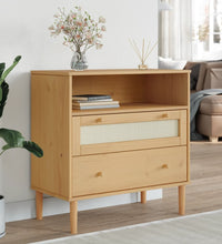 Sideboard SENJA Rattan-Optik Braun 80x40x80 cm Kiefernholz