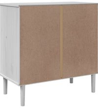 Sideboard SENJA Rattan-Optik Weiß 80x40x80 cm Kiefernholz