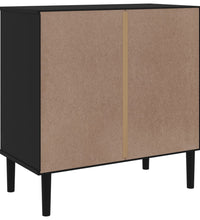 Sideboard SENJA Rattan-Optik Schwarz 80x40x80 cm Kiefernholz