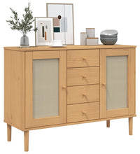 Sideboard SENJA Rattan-Optik Braun 112x40x80 cm Kiefernholz