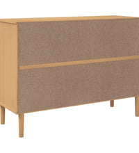 Sideboard SENJA Rattan-Optik Braun 112x40x80 cm Kiefernholz