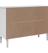 Sideboard SENJA Rattan-Optik Weiß 112x40x80 cm Kiefernholz