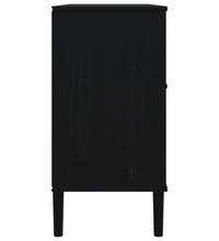 Sideboard SENJA Rattan-Optik Schwarz 112x40x80 cm Kiefernholz