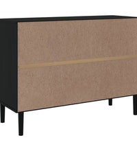 Sideboard SENJA Rattan-Optik Schwarz 112x40x80 cm Kiefernholz