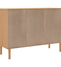 Sideboard SENJA Rattan-Optik Braun 112x40x80 cm Kiefernholz