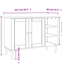 Sideboard SENJA Rattan-Optik Braun 112x40x80 cm Kiefernholz