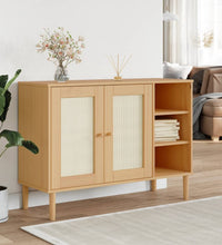 Sideboard SENJA Rattan-Optik Braun 112x40x80 cm Kiefernholz