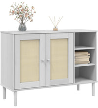 Sideboard SENJA Rattan-Optik Weiß 112x40x80 cm Kiefernholz