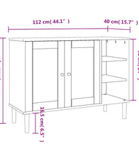 Sideboard SENJA Rattan-Optik Weiß 112x40x80 cm Kiefernholz