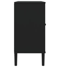 Sideboard SENJA Rattan-Optik Schwarz 112x40x80 cm Kiefernholz