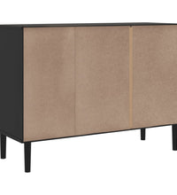 Sideboard SENJA Rattan-Optik Schwarz 112x40x80 cm Kiefernholz