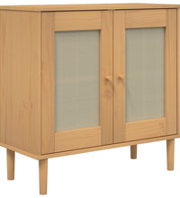 Sideboard SENJA Rattan-Optik Braun 80x35x80 cm Kiefernholz