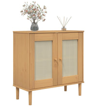 Sideboard SENJA Rattan-Optik Braun 80x35x80 cm Kiefernholz