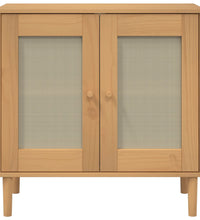 Sideboard SENJA Rattan-Optik Braun 80x35x80 cm Kiefernholz