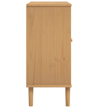 Sideboard SENJA Rattan-Optik Braun 80x35x80 cm Kiefernholz