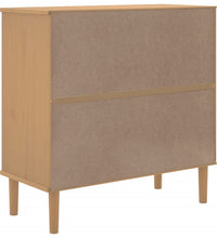 Sideboard SENJA Rattan-Optik Braun 80x35x80 cm Kiefernholz