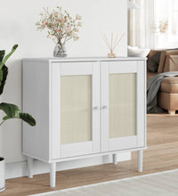 Sideboard SENJA Rattan-Optik Weiß 80x35x80 cm Kiefernholz