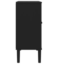 Sideboard SENJA Rattan-Optik Schwarz 80x35x80 cm Kiefernholz