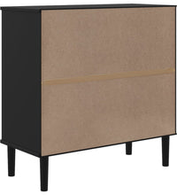 Sideboard SENJA Rattan-Optik Schwarz 80x35x80 cm Kiefernholz