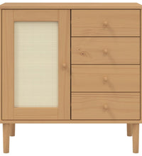 Sideboard SENJA Rattan-Optik Braun 80x40x80 cm Kiefernholz