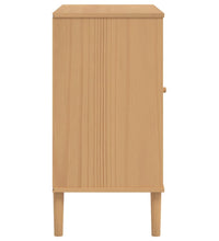 Sideboard SENJA Rattan-Optik Braun 80x40x80 cm Kiefernholz